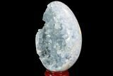 Crystal Filled Celestine (Celestite) Egg Geode - Madagascar #98822-2
